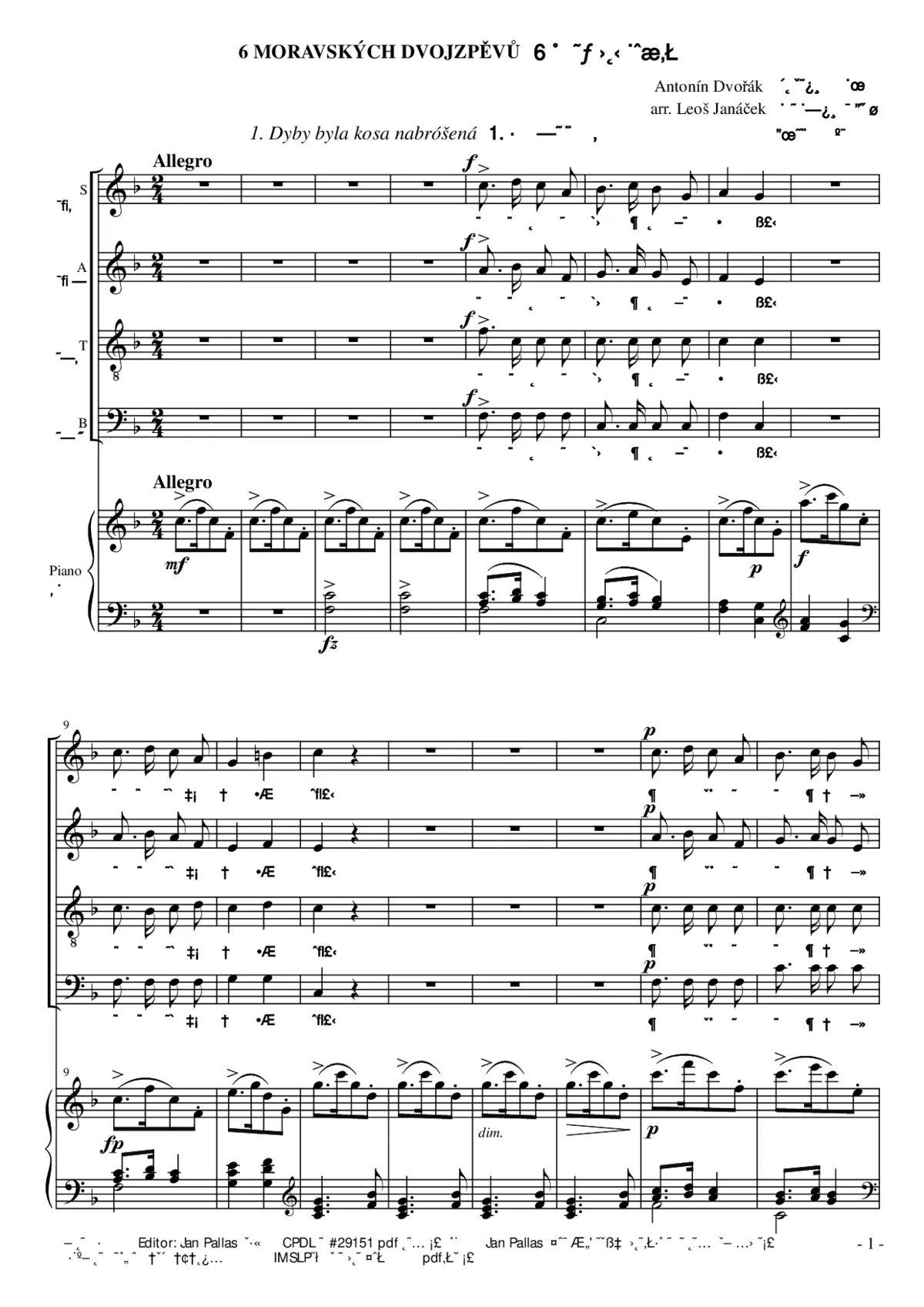 6 moravských dvojzpěvů - Page 1