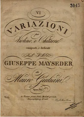 6 Variazioni per Violino e Chitarra