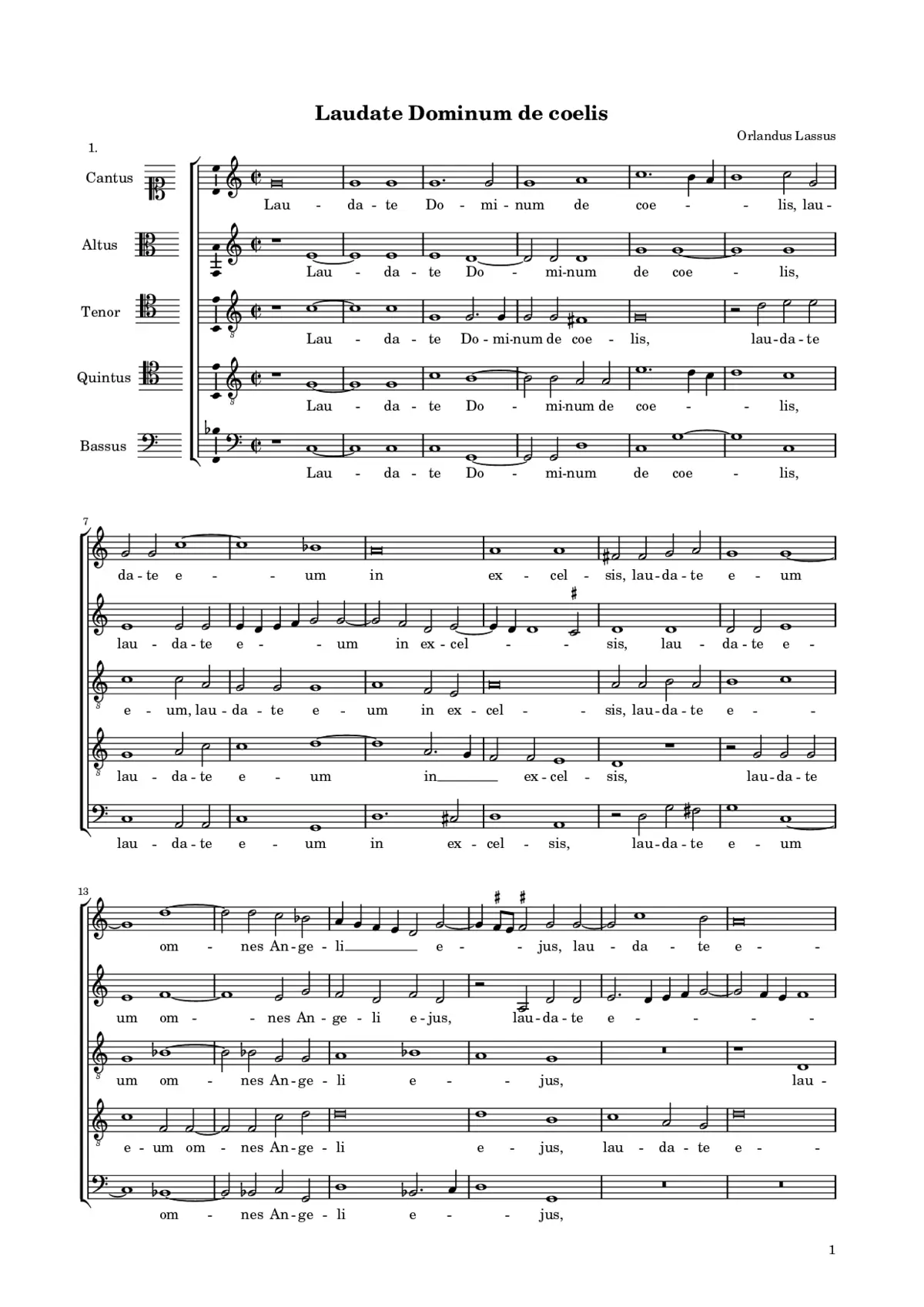 Laudate Dominum de coelis - Page 1