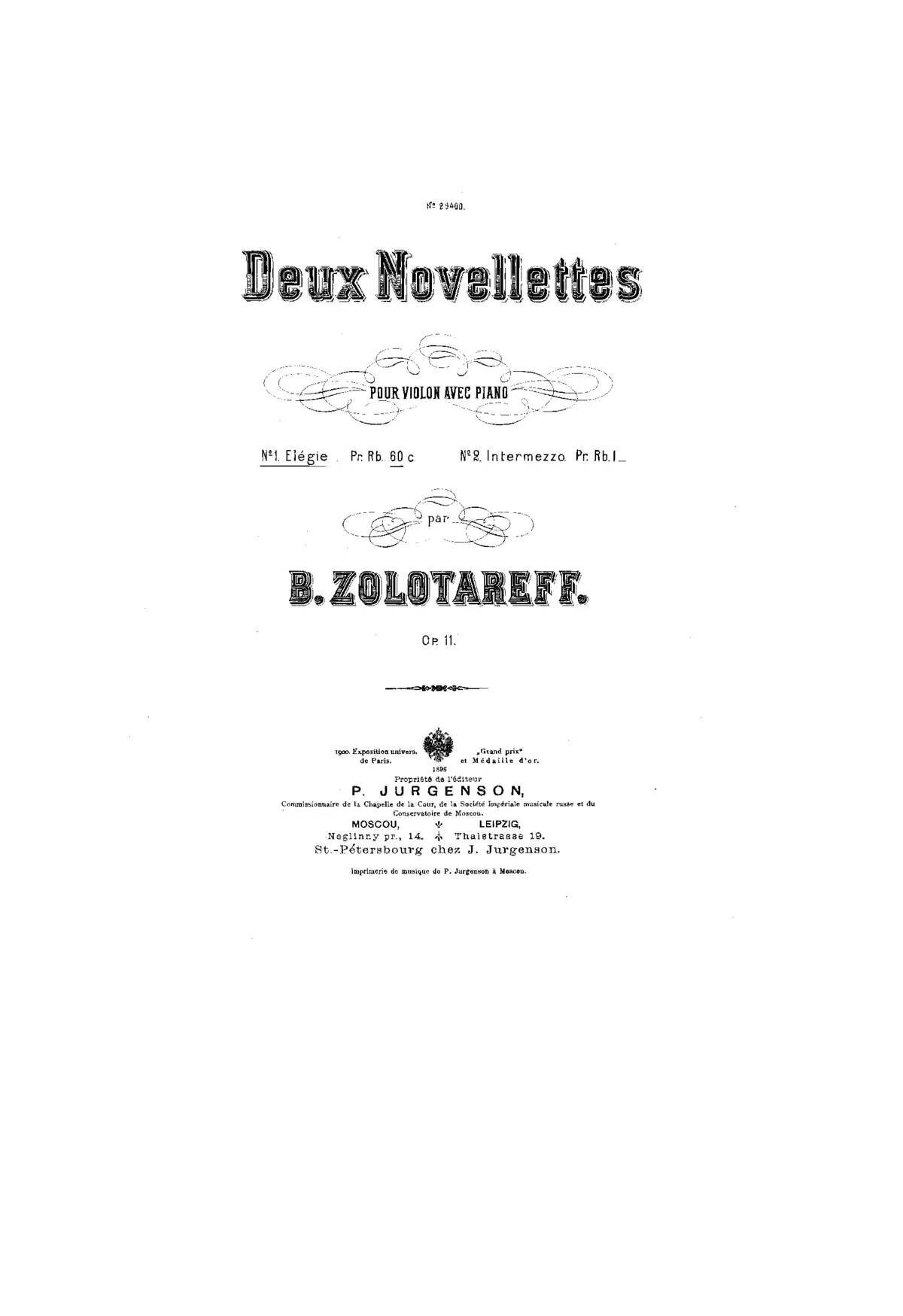 2 Novelettes, Op.11 - Page 1