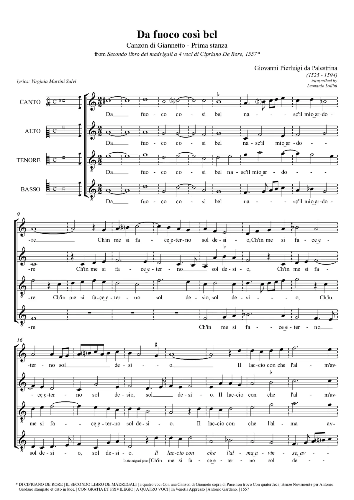 Da fuoco così bel (Prima stanza) - Page 1