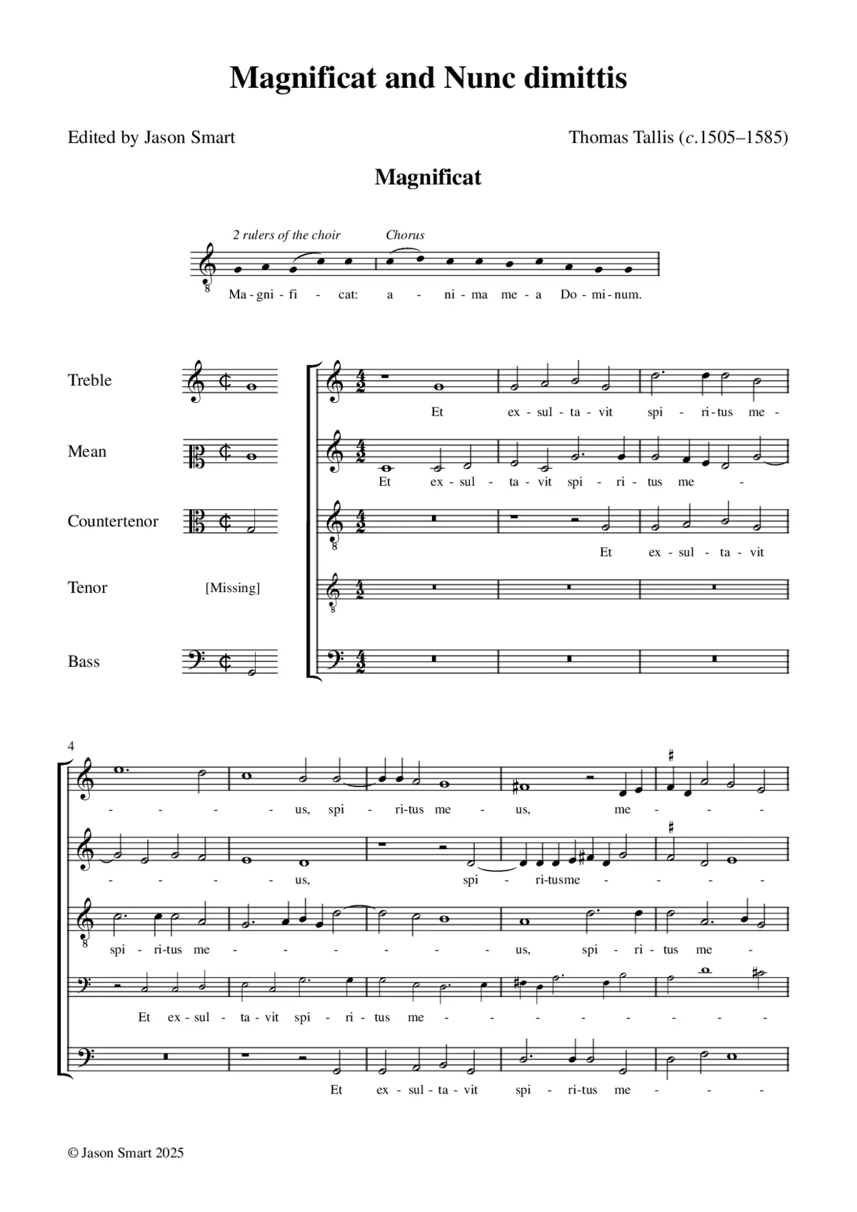 Magnificat and Nunc dimittis in Latin - Page 1