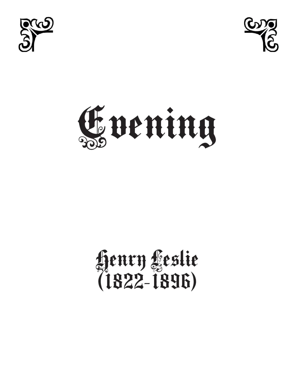 Evening - Page 1