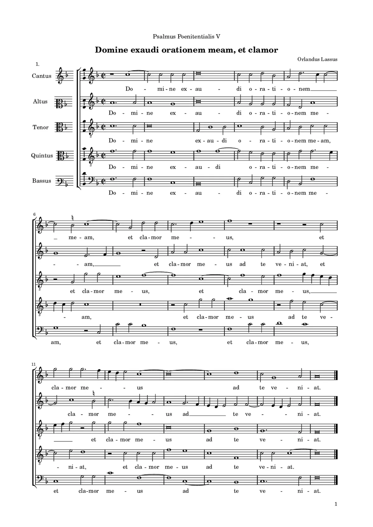 Domine exaudi orationem meam, et clamor - Page 1