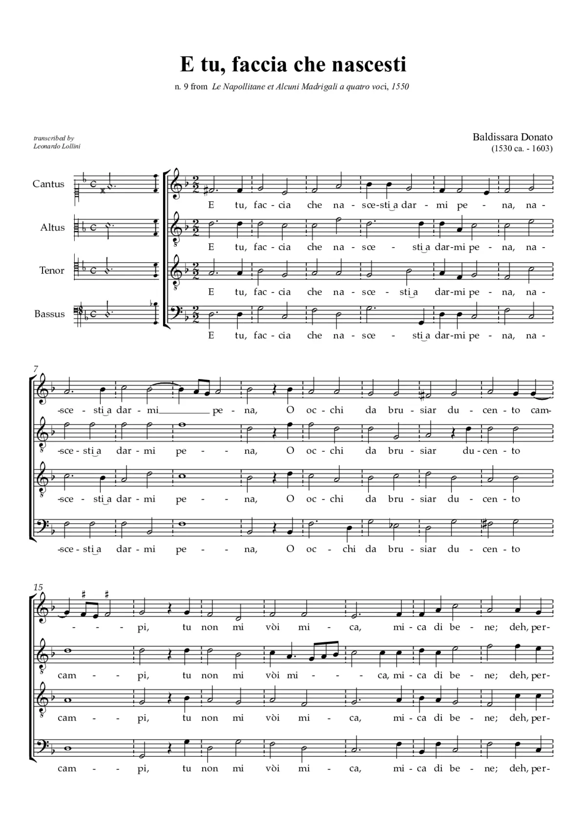 E tu faccia che nascesti - Page 1