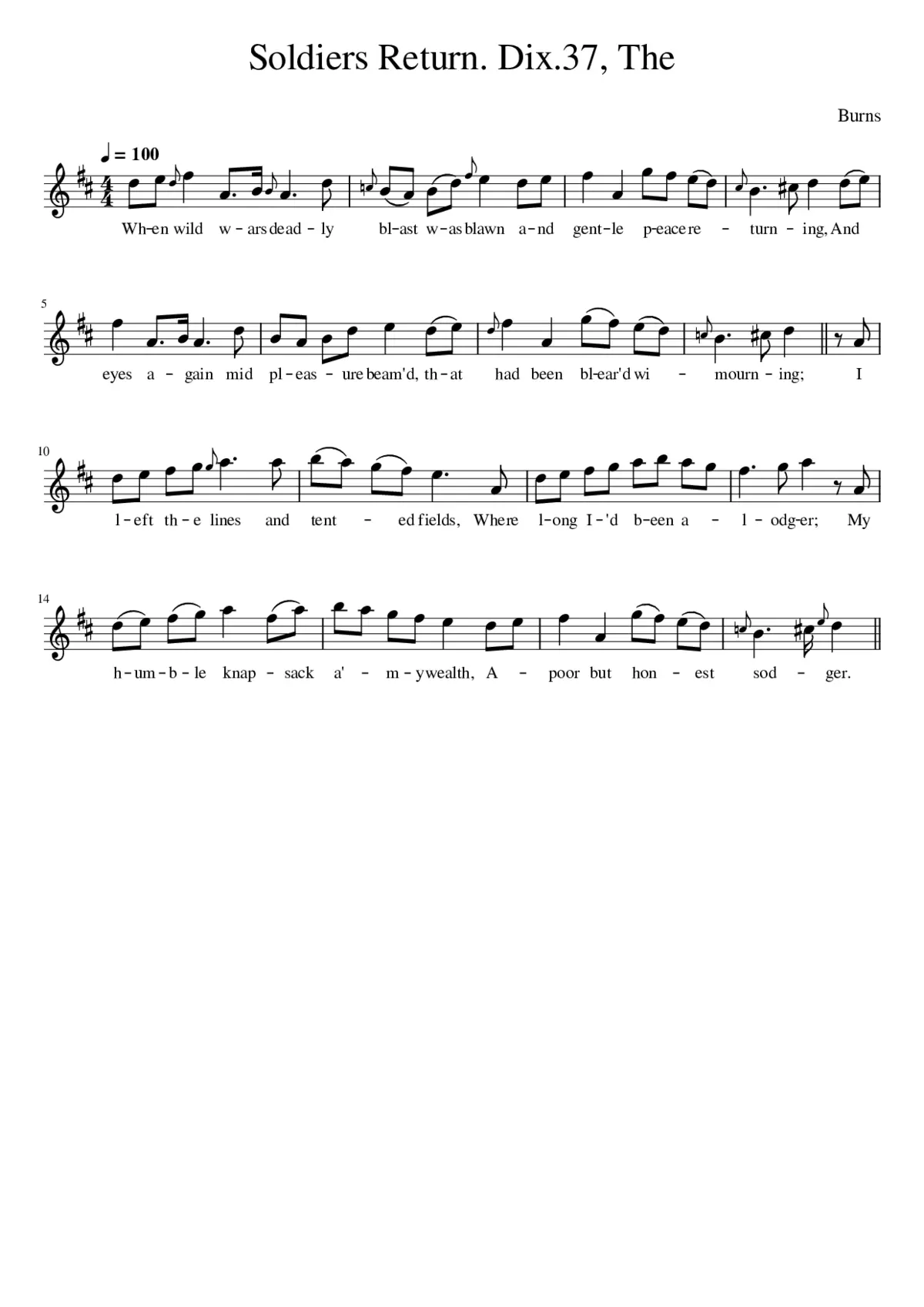 The Soldiers Return. Dix.37 - Page 1