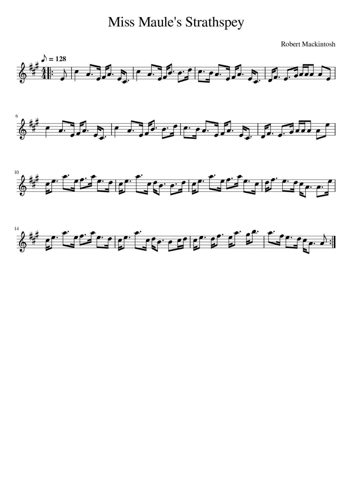 Miss Maule's Strathspey - Page 1