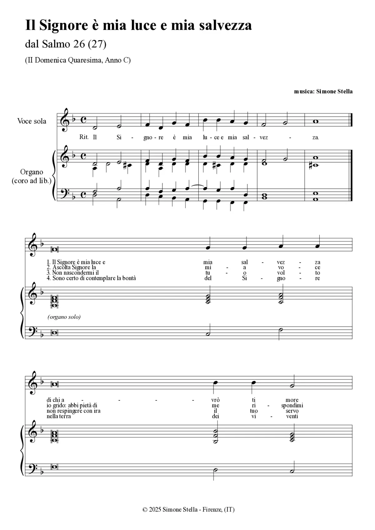 Il Signore è mia luce e mia salvezza (Psalm 26-27) - Page 1