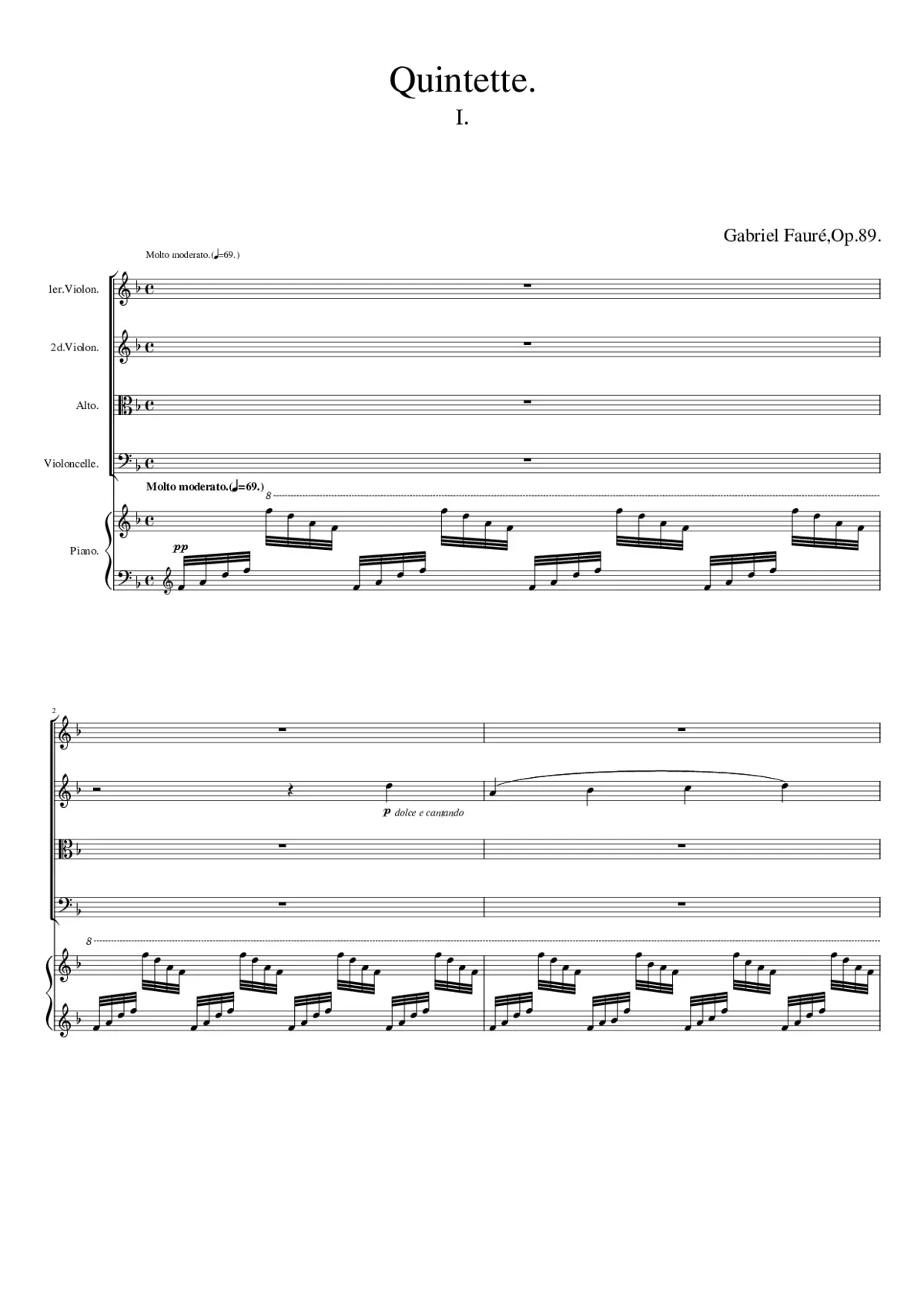 Piano Quintet No.1 Op.89 - Page 1