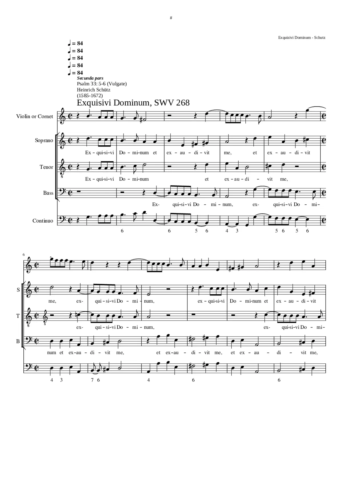 Exquisivi Dominum SWV 268 - Page 1