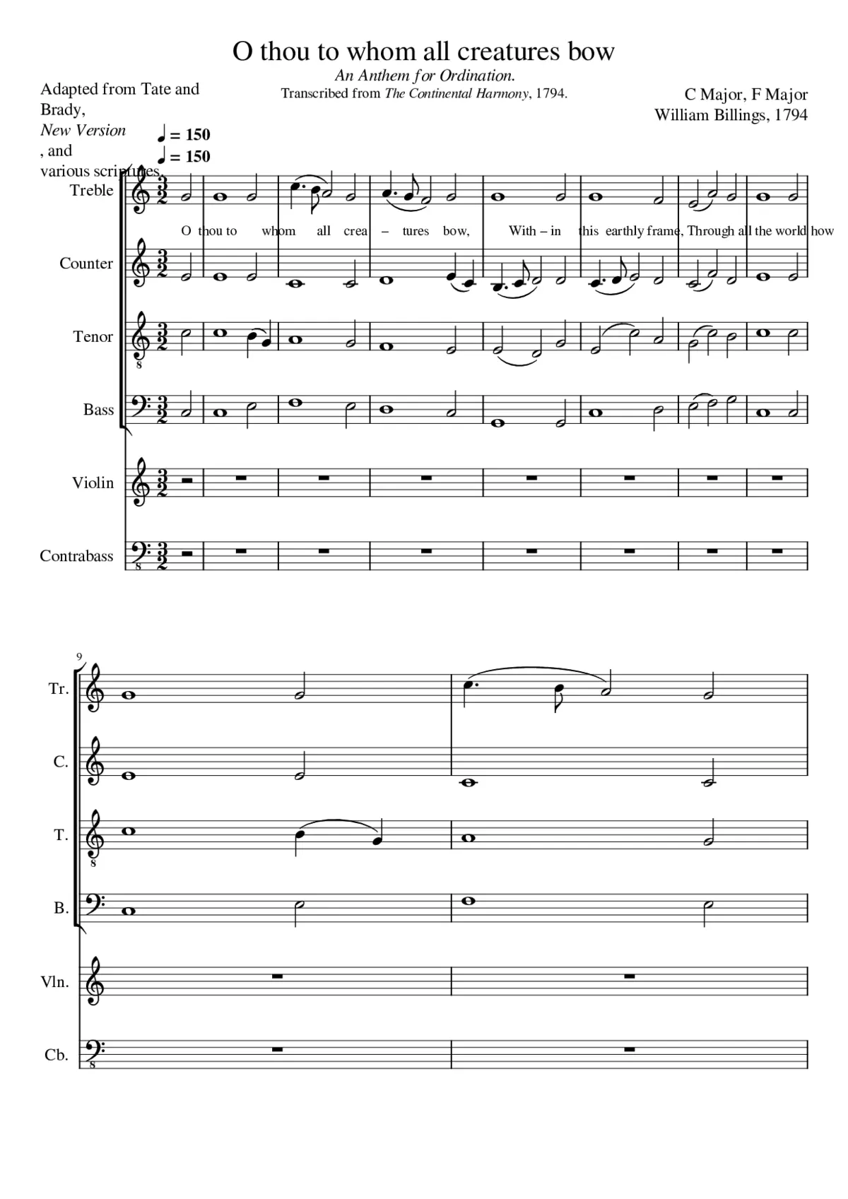 O thou to whom all creatures bow - Page 1