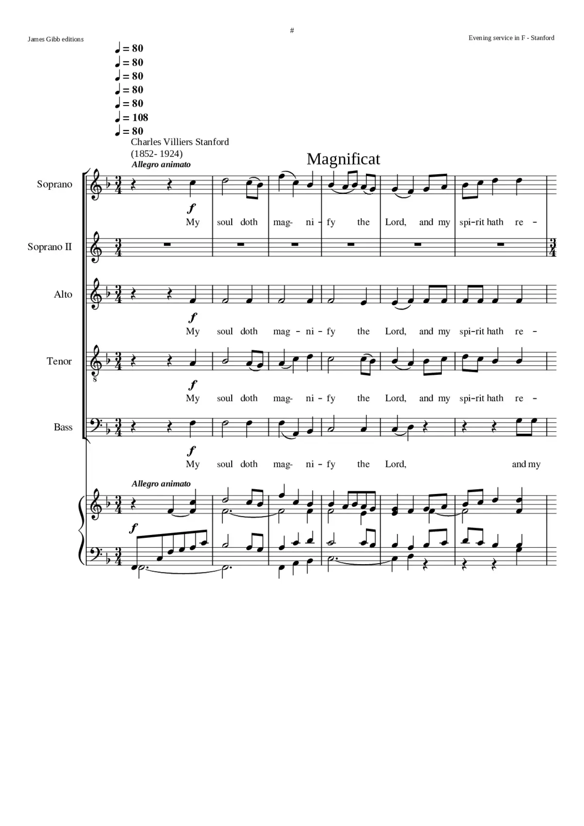 Magnificat and Nunc dimittis in F major Op. 36 - Page 1