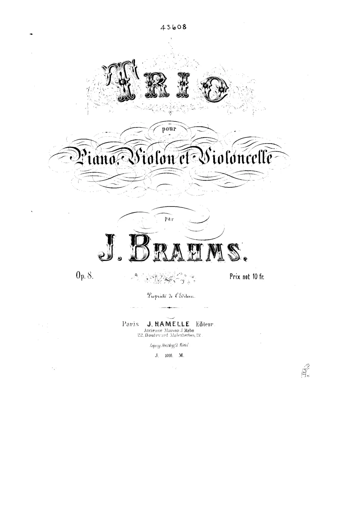 Piano Trio No.1 in B major - Page 1