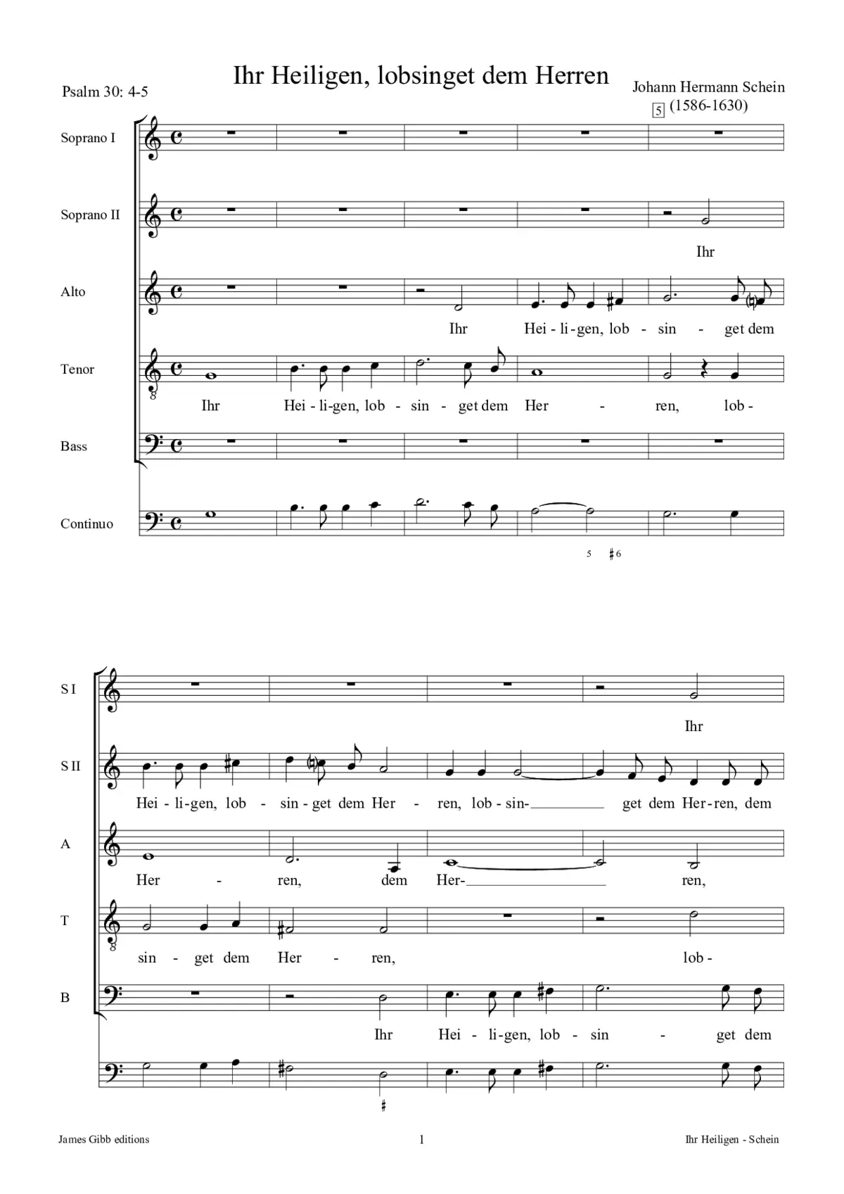 Ihr Heiligen, lobsinget dem Herrn - Page 1