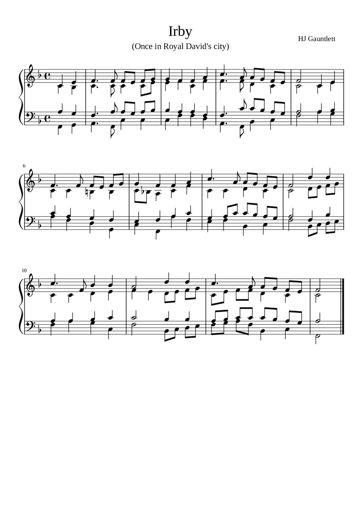 Irby (Once in royal David's city) - Page 1
