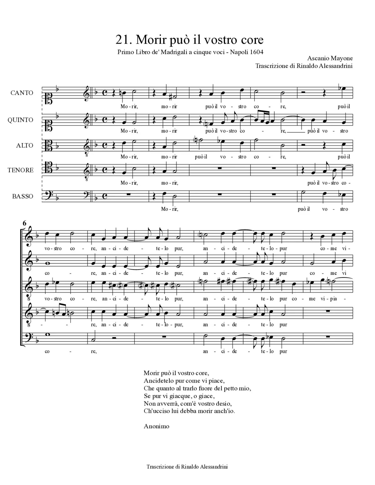 Morir può il vostro core - Page 1