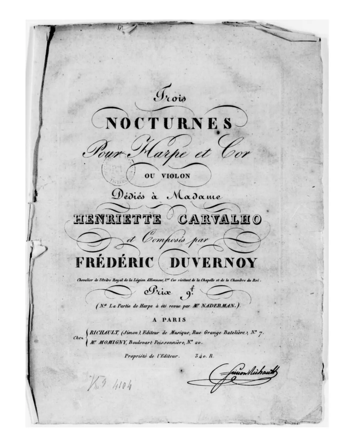 3 Nocturnes for Harp and Horn (or Violin) - Page 1