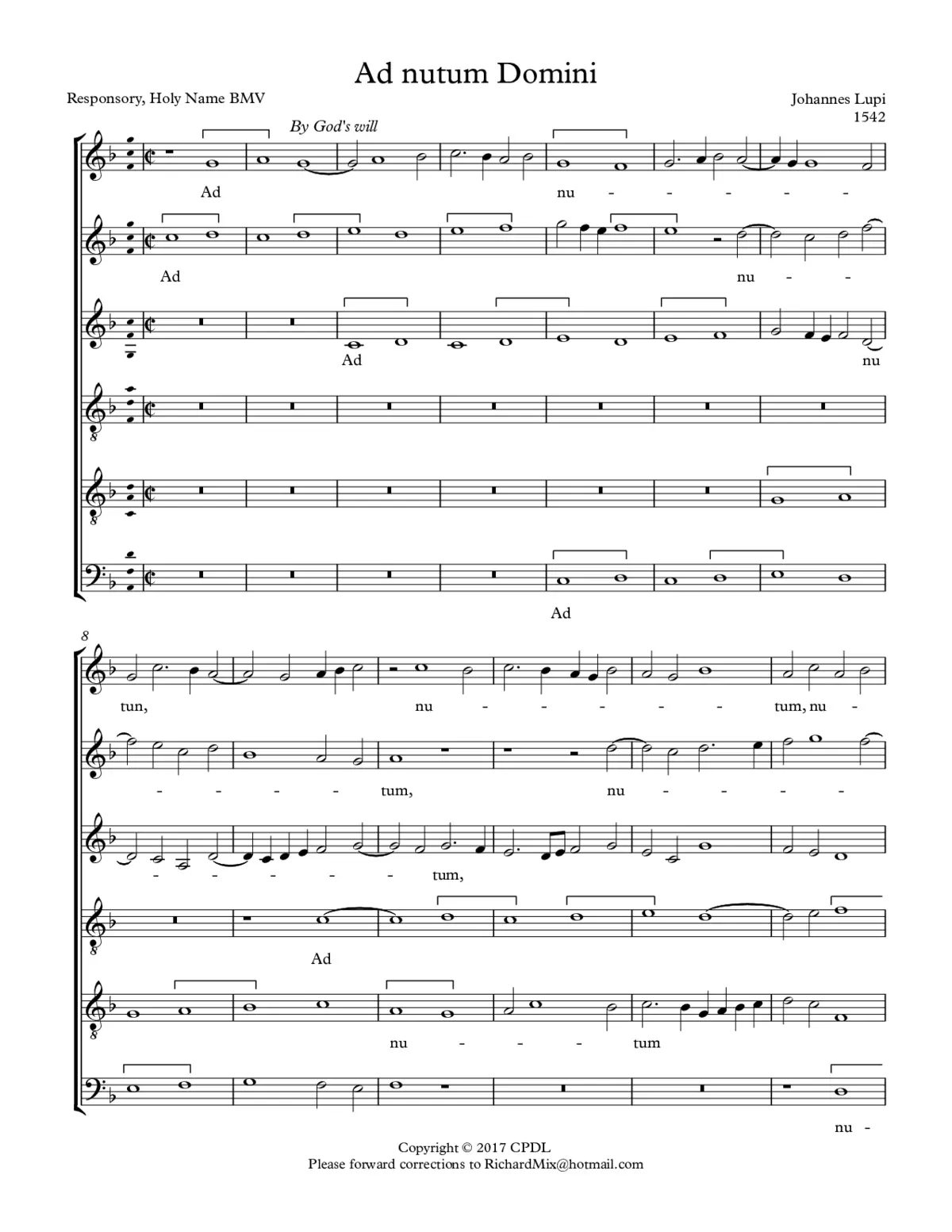 Ad nutum Domini - Page 1