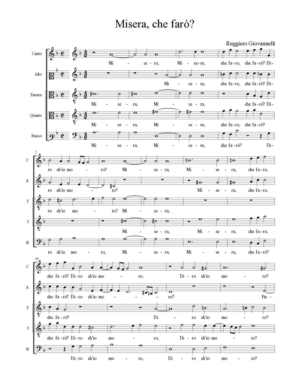 Misera, che farò? - Page 1