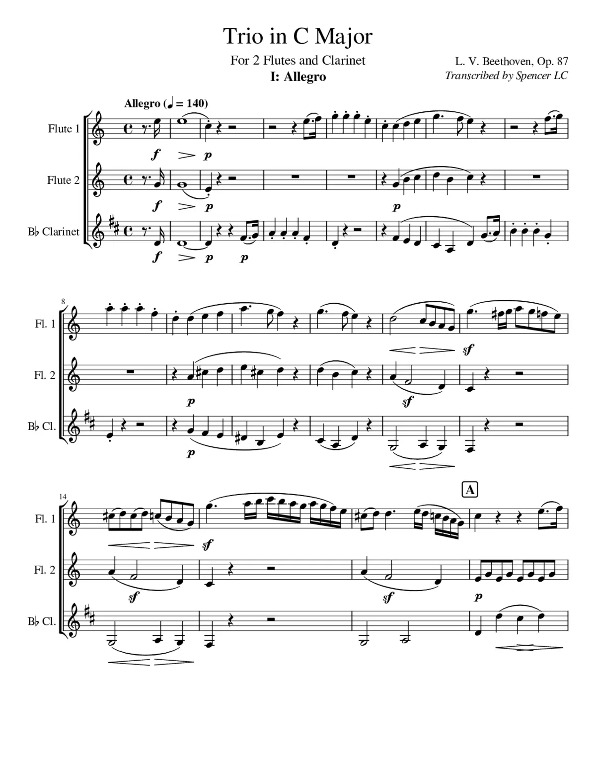 Trio in C major Op.87 - Page 1