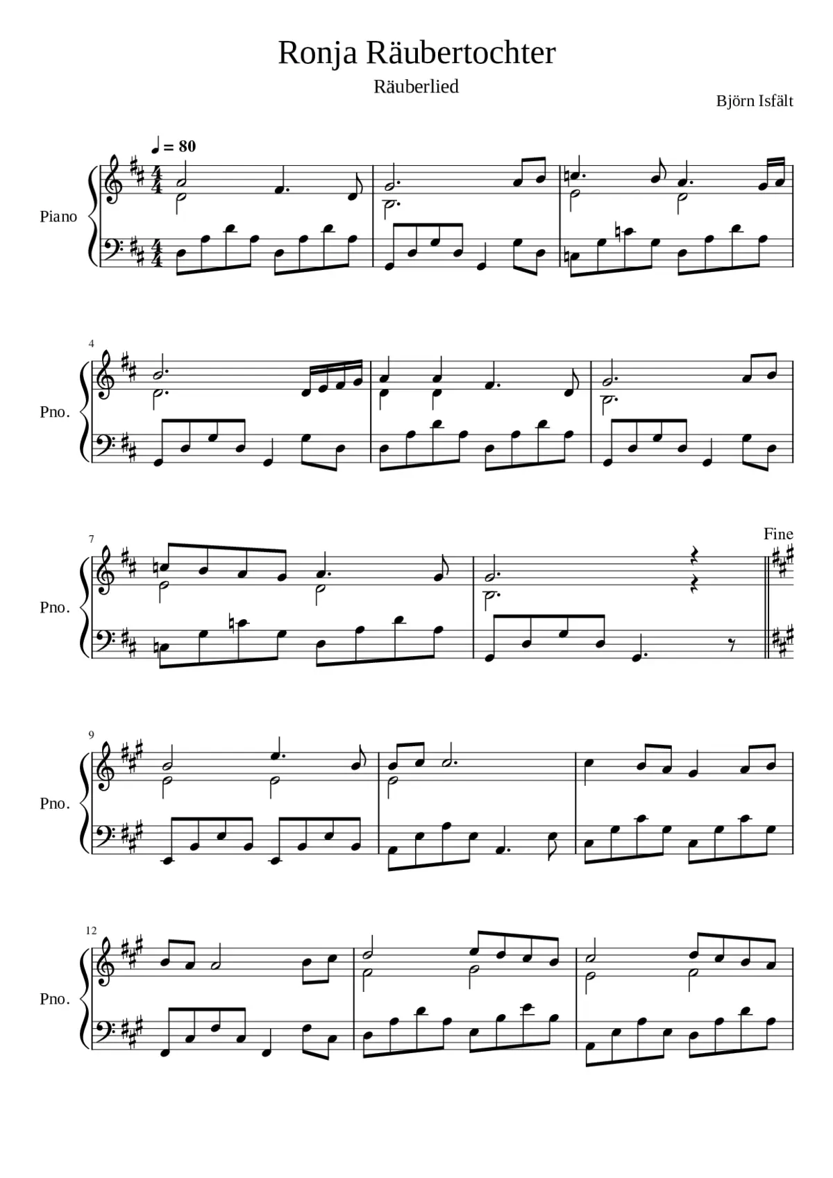 Rövarsången - Ronja Rövardotter - Page 1