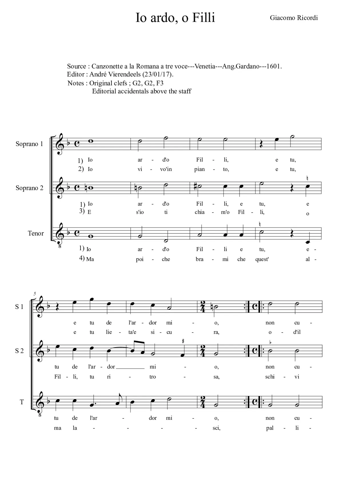 Io ardo o Filli - Page 1