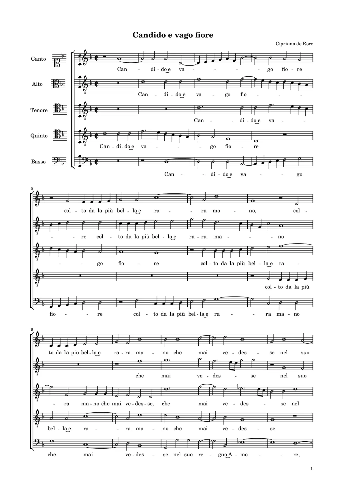 Candido e vago fiore - Page 1