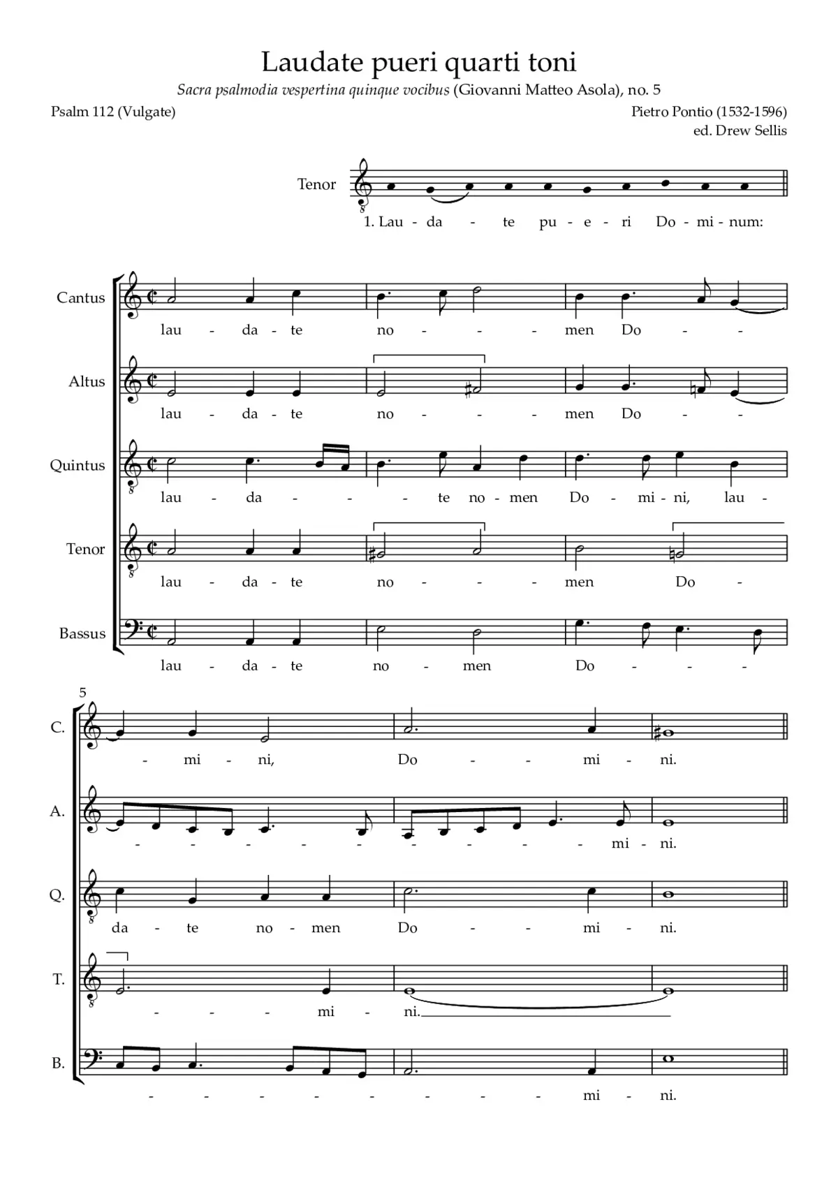 Laudate pueri quarti toni - Page 1