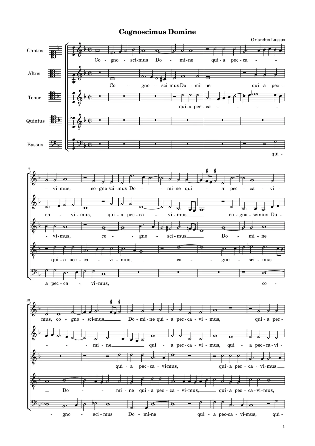 Cognoscimus Domine - Page 1