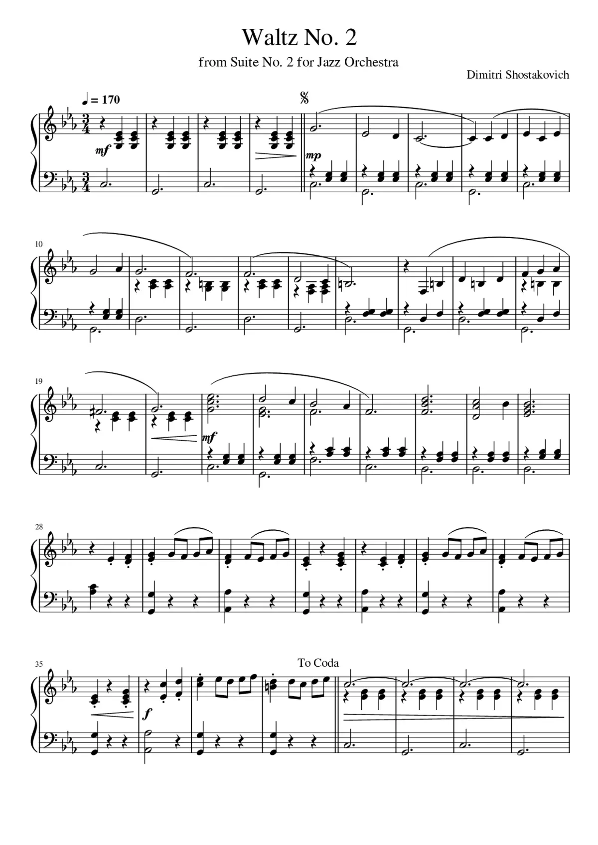 Waltz no. 2 - Page 1