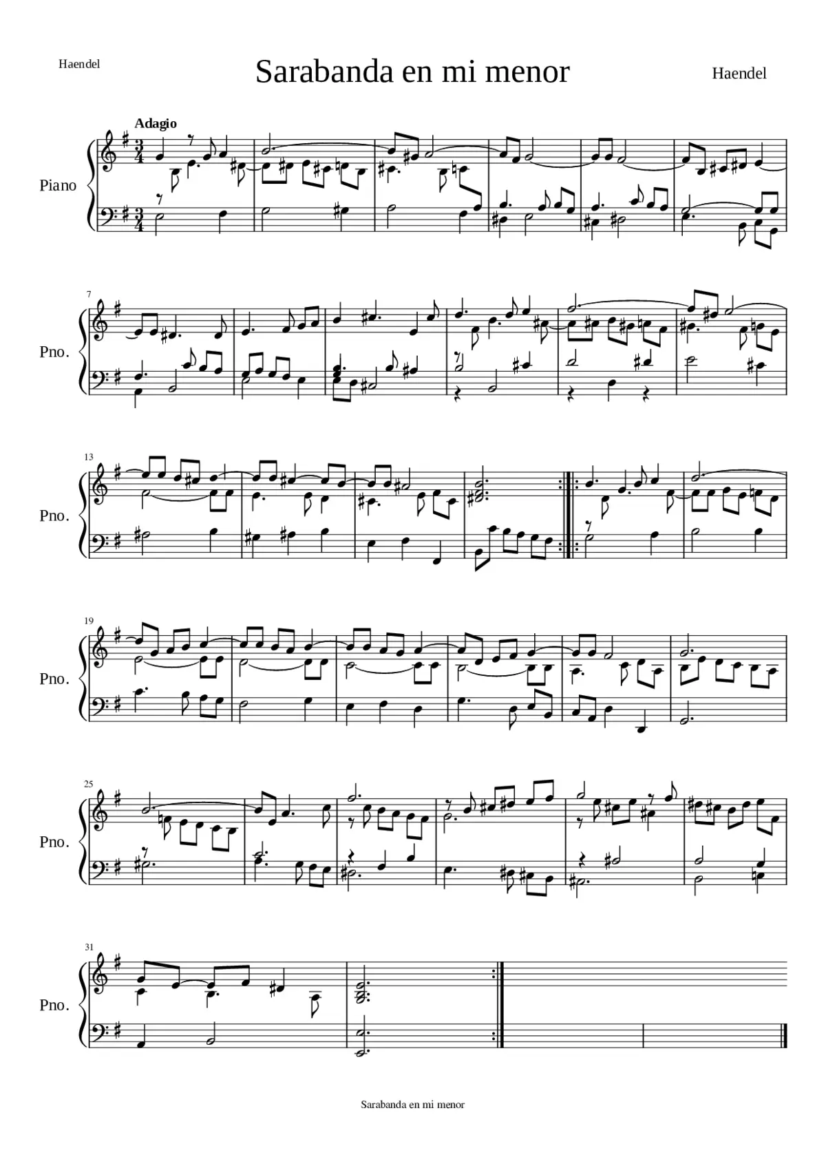 Suite in D minor HWV 437 - Page 1