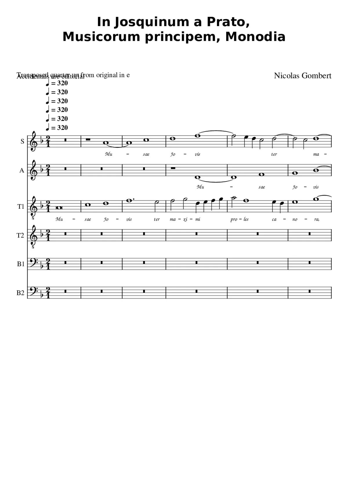 Musae Iovis - Page 1