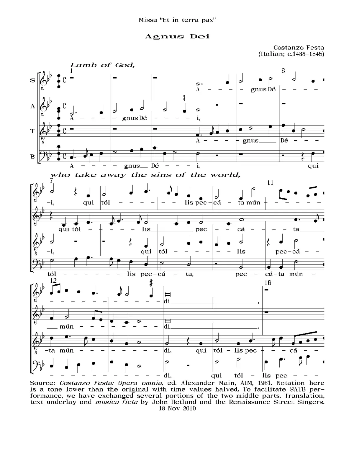 Missa Et in terra pax - Page 1