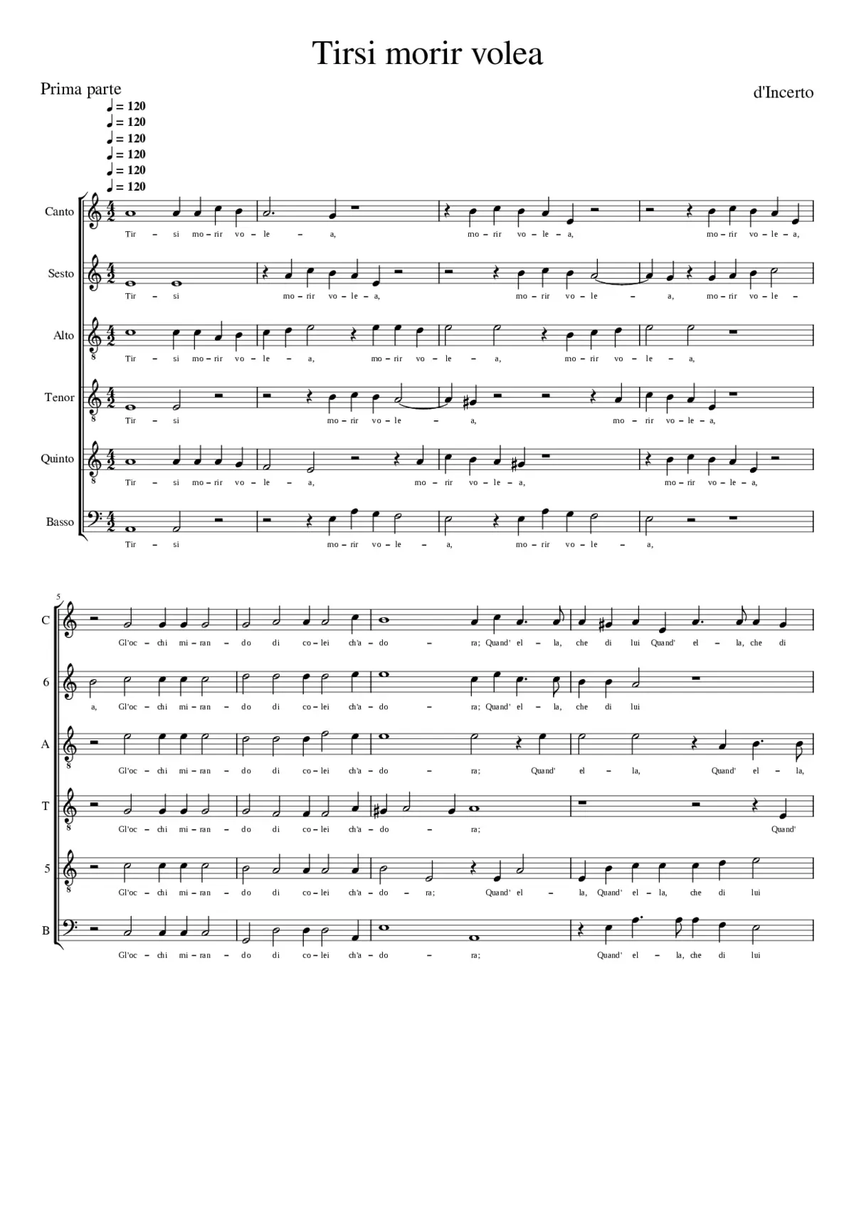 Tirsi morir volea - Page 1