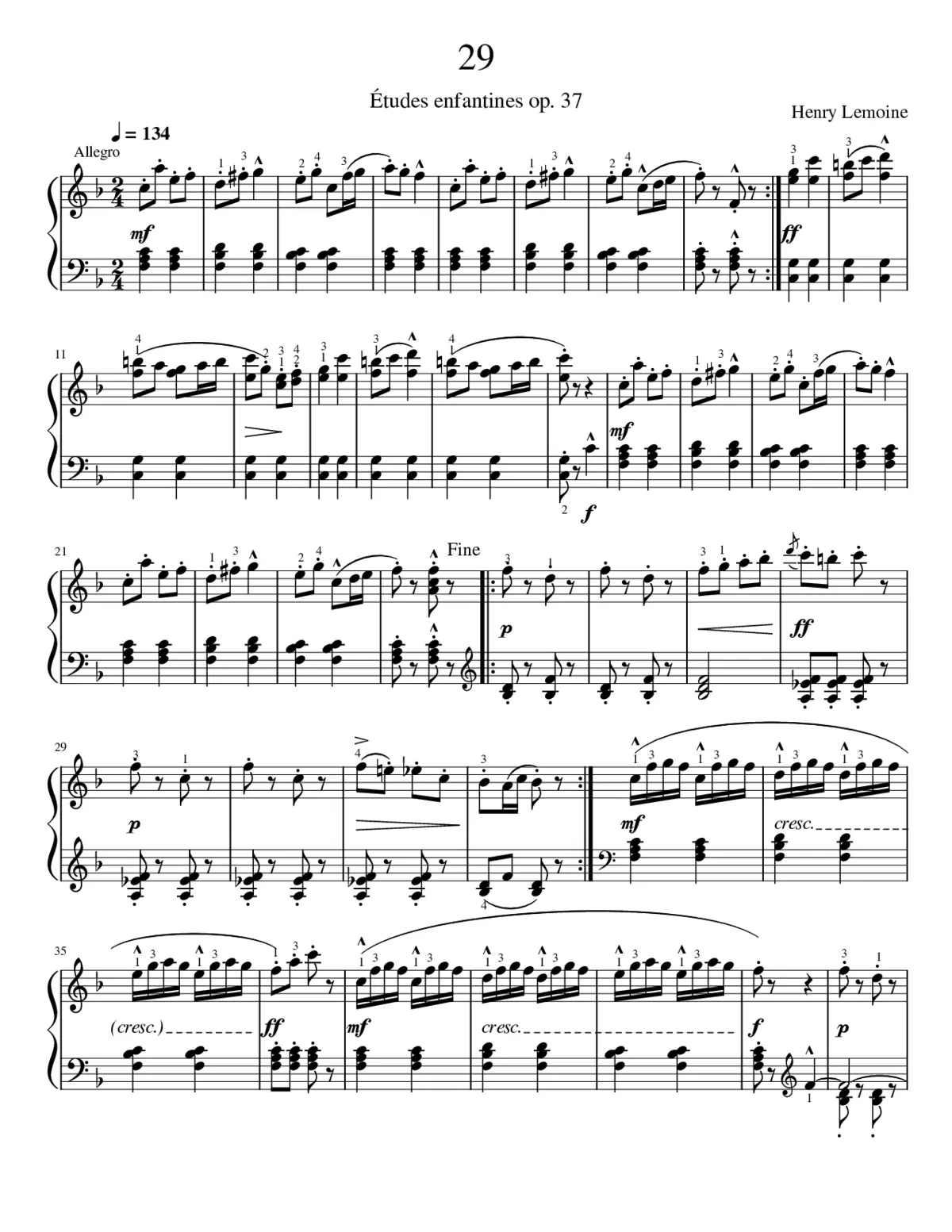 Études enfantines Op.37 - Page 1
