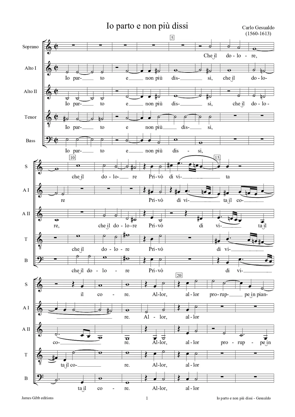 Io parto, e non più dissi - Page 1