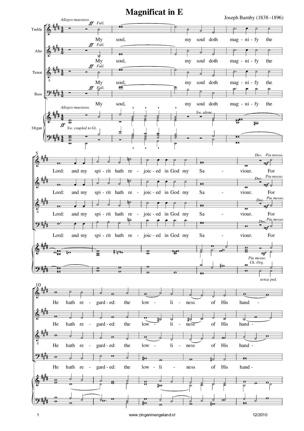 Magnificat and Nunc Dimittis in E - Page 1