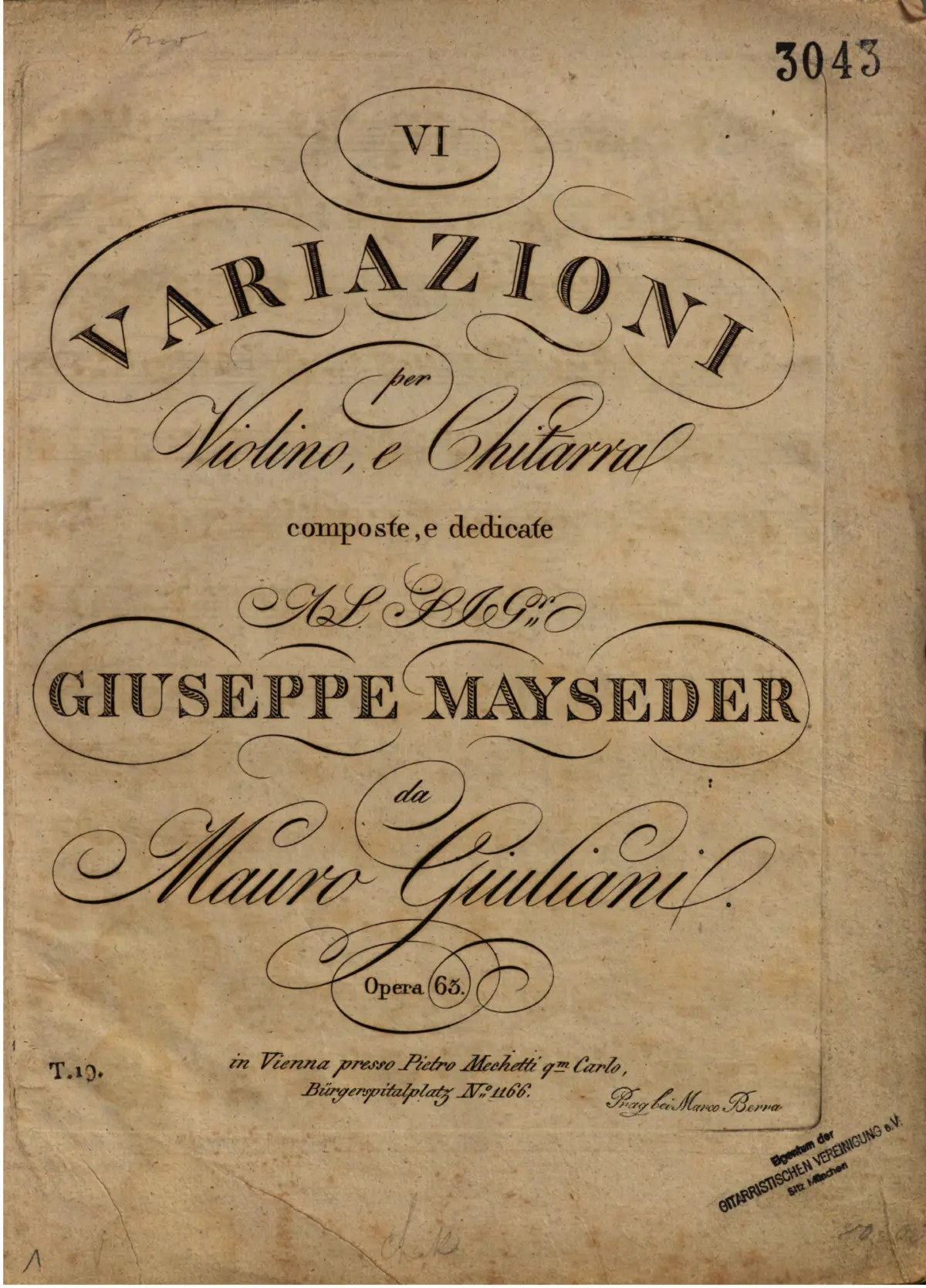 6 Variazioni per Violino e Chitarra - Page 1