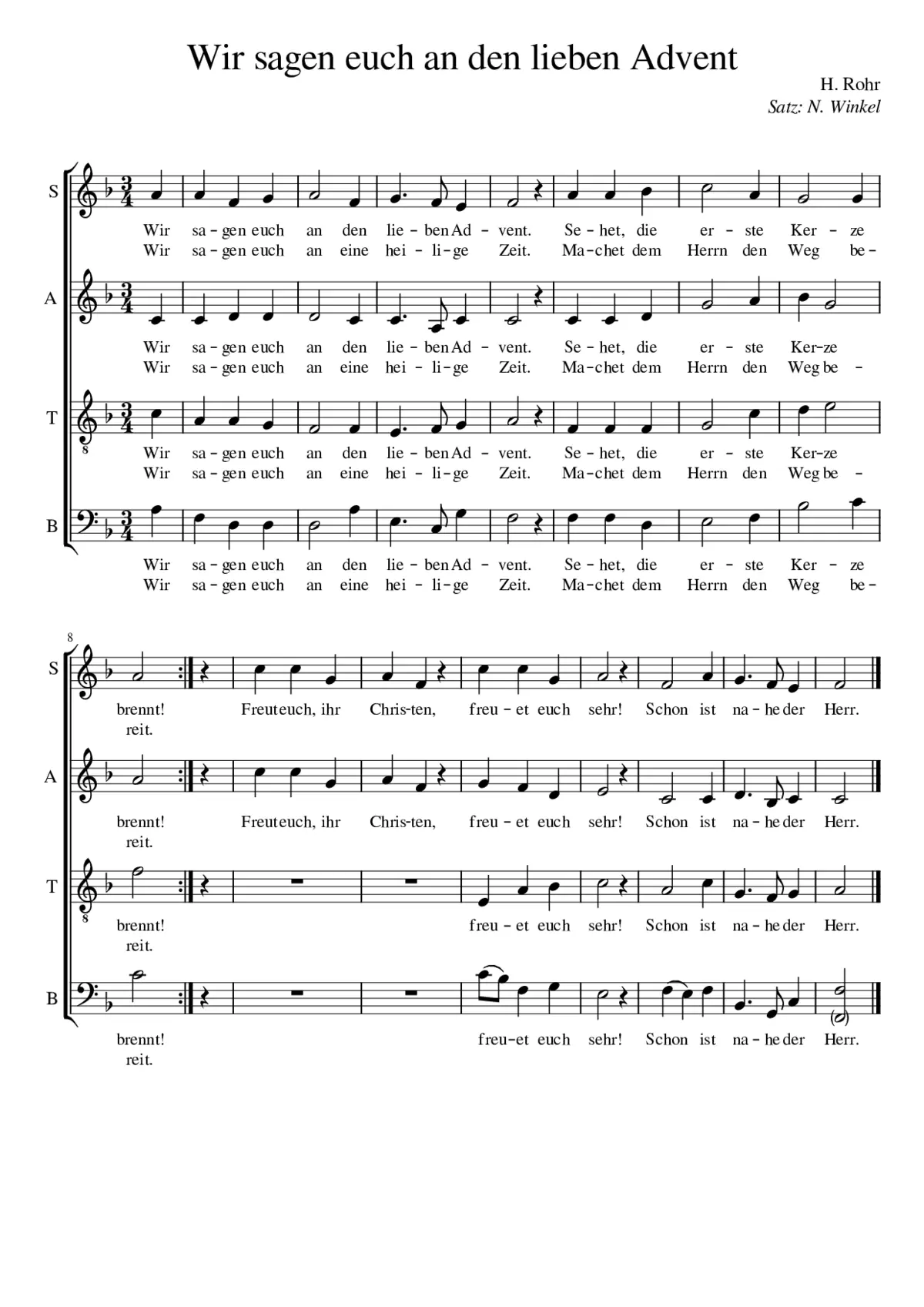 wir sagen euch an den lieben advent - Page 1