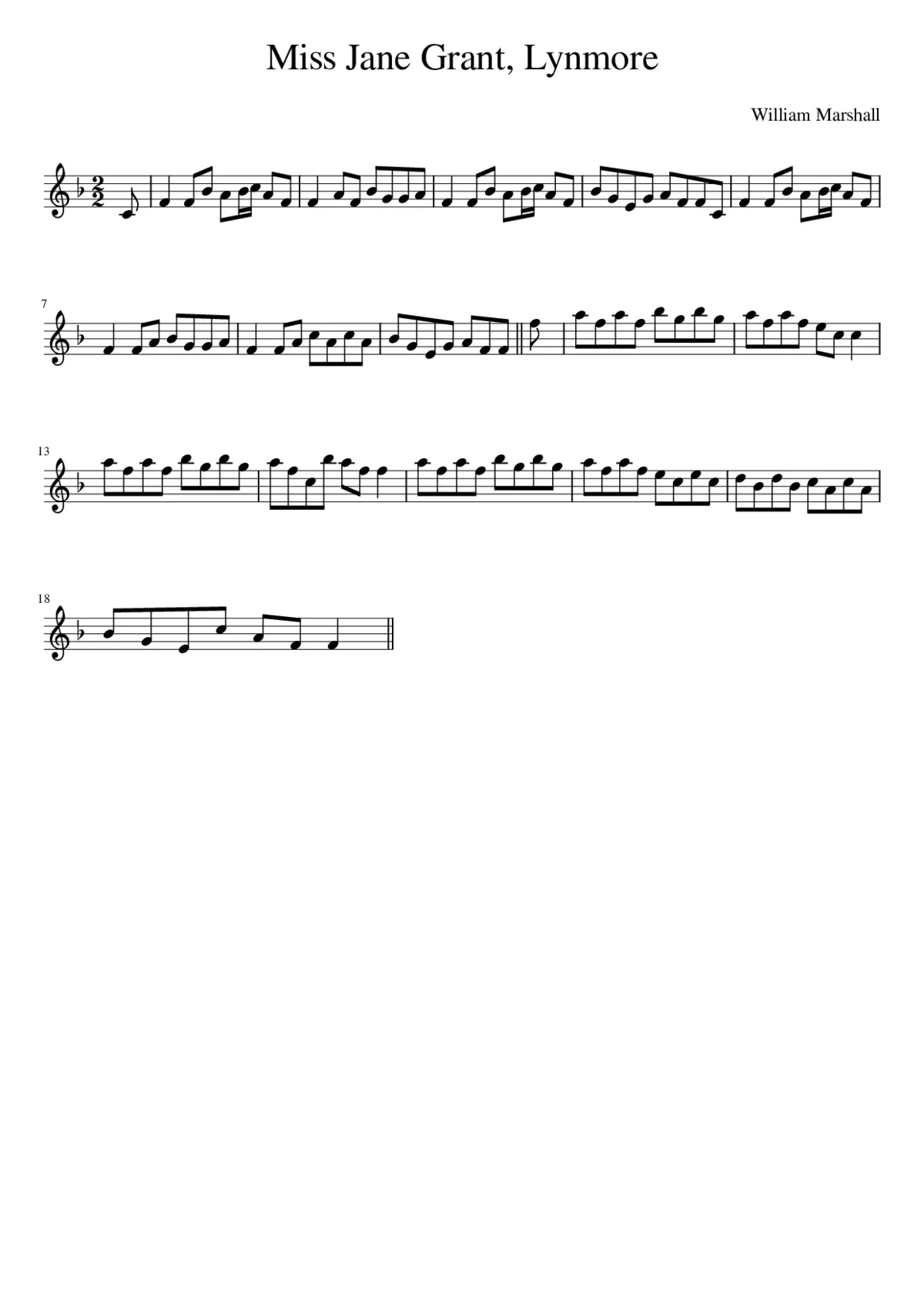 Miss Jane Grant Lynmore - Page 1