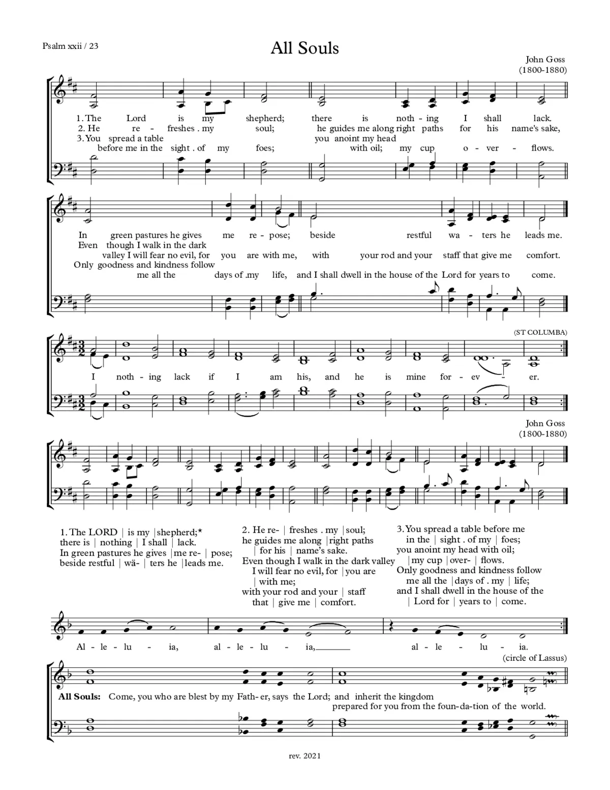 Double chant in E major - Page 1