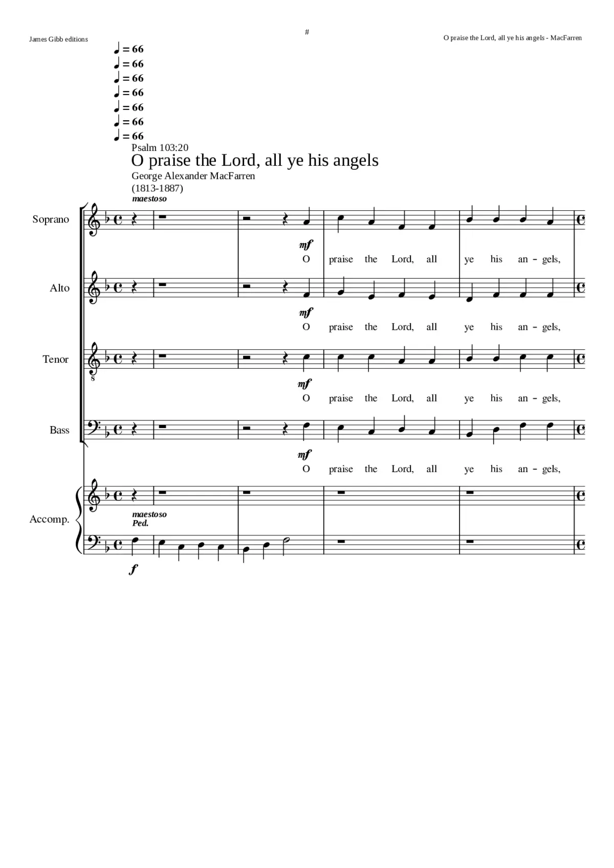 O praise the Lord all ye his angels - Page 1