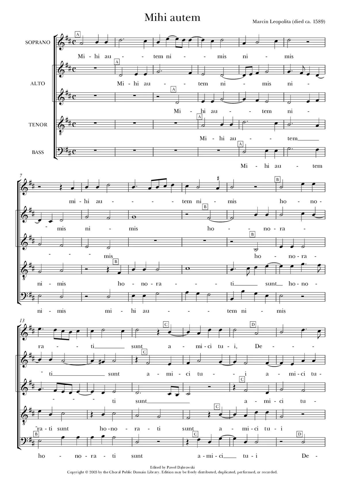 Mihi autem - Page 1
