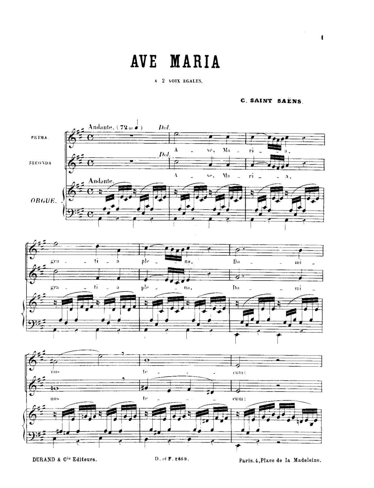 Ave Maria in A major - Page 1