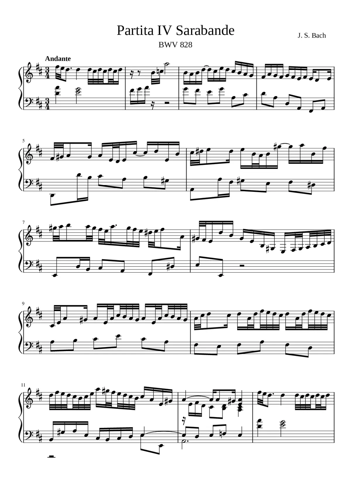 Partita in D major BWV 828 - Page 1