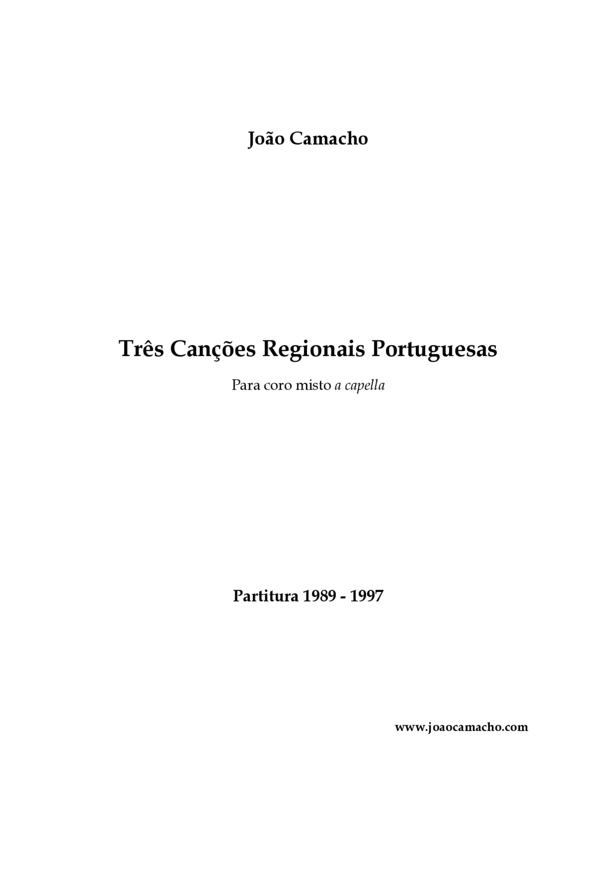 3 Canções Regionais Portuguesas - Page 1