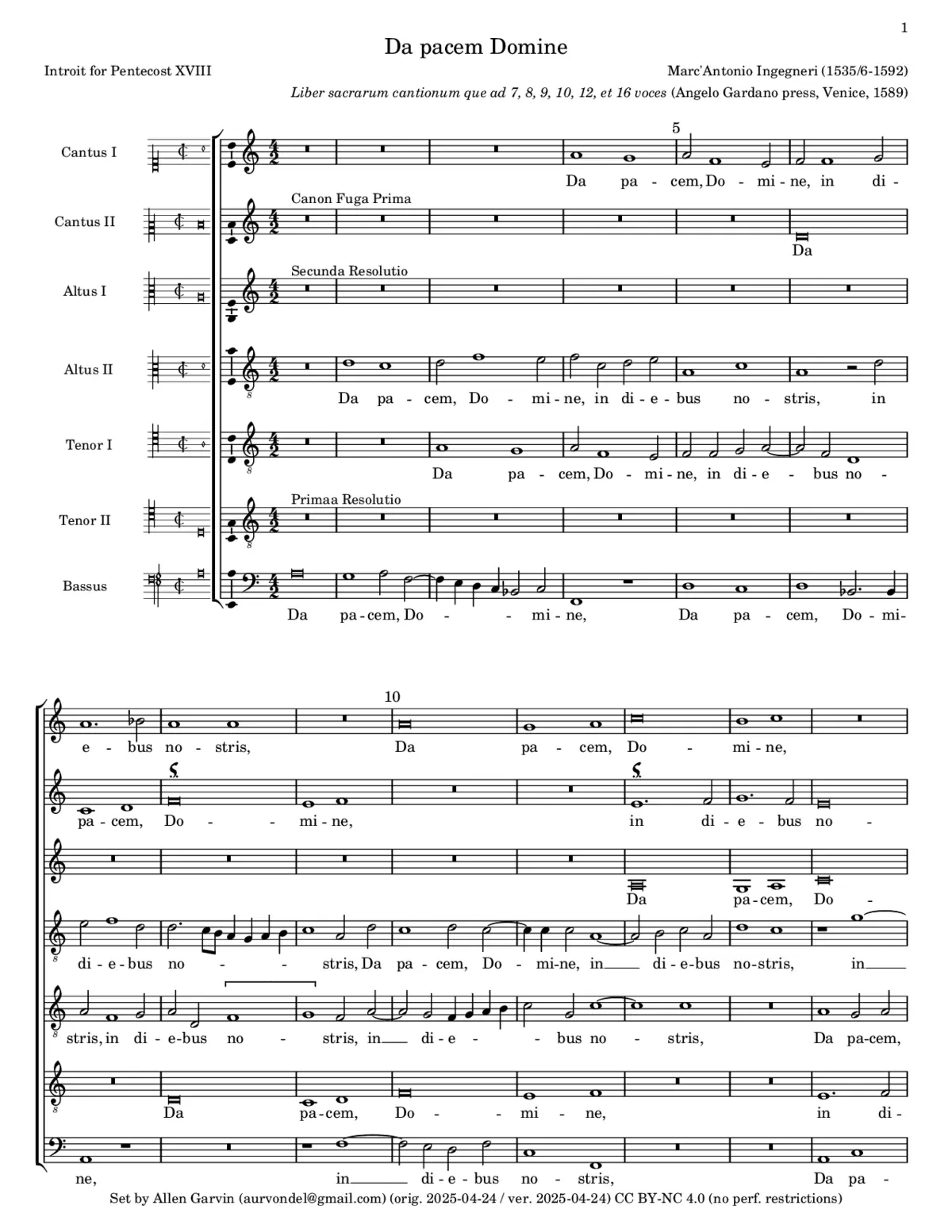 Da pacem, Domine - Page 1