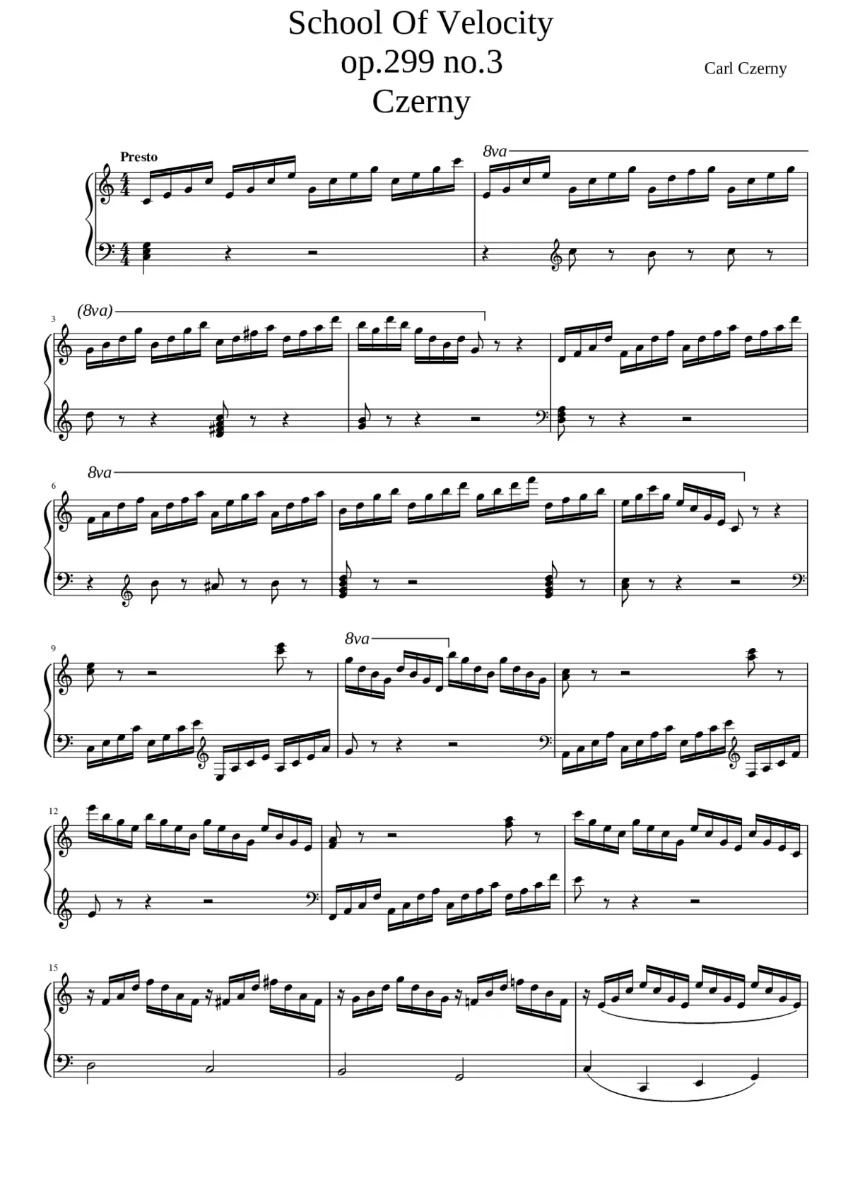 School Of Velocity op. 299 no.3 Czerny - Page 1