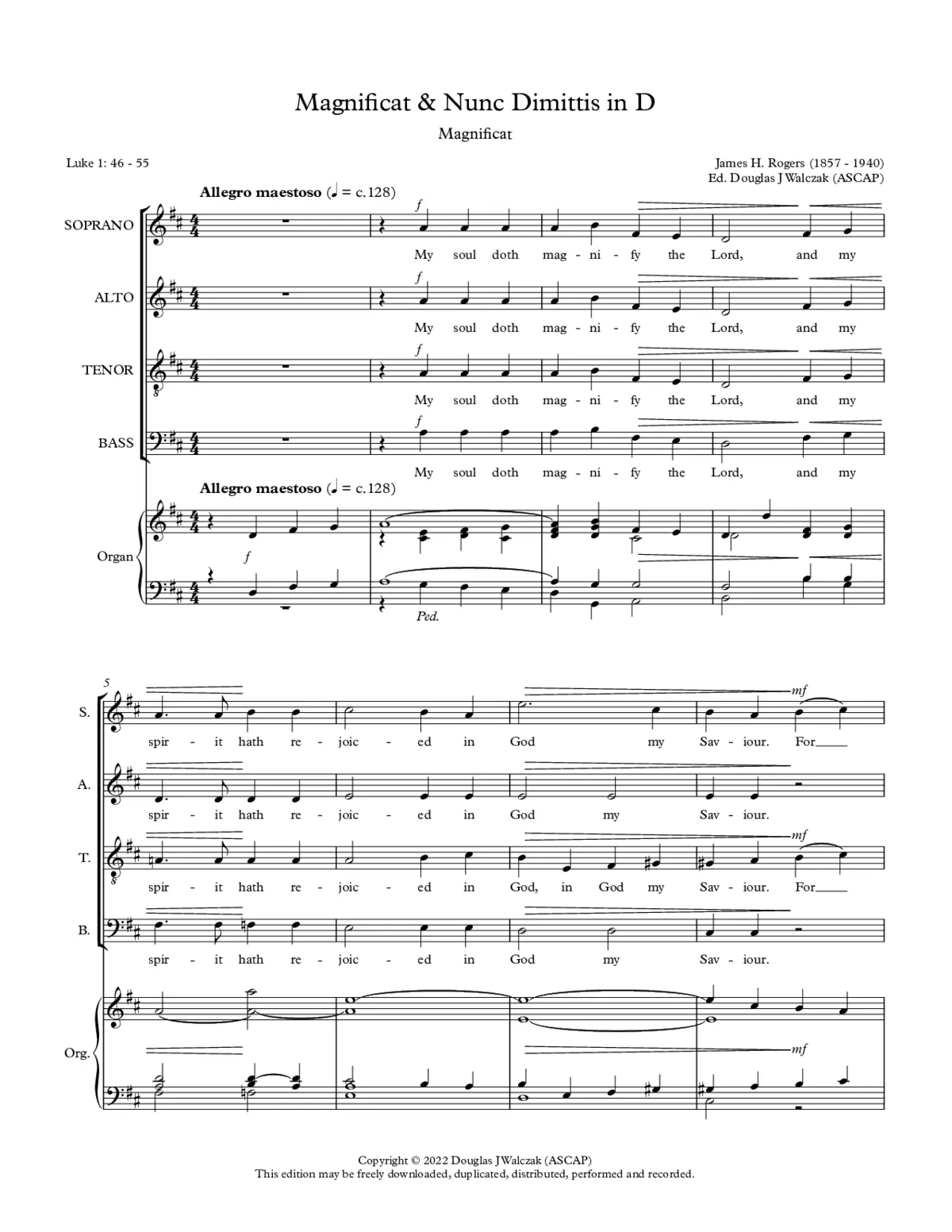 Magnificat and Nunc Dimittis in D - Page 1
