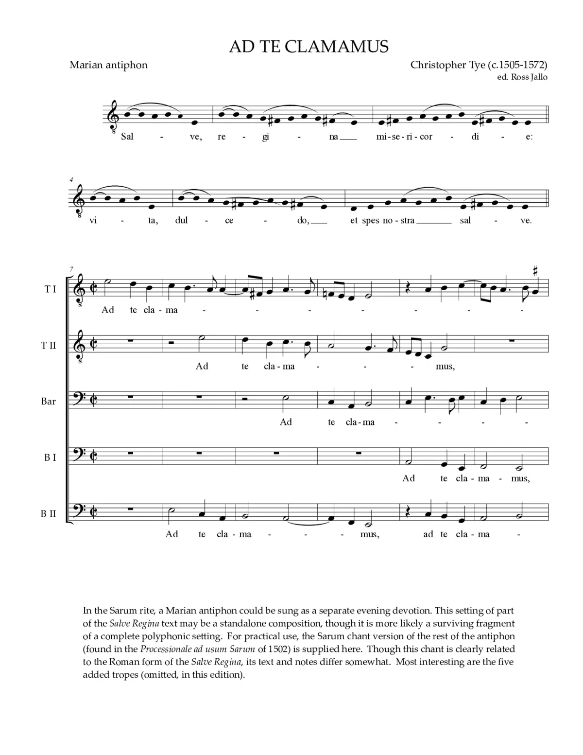 Ad te clamamus (Salve regina) - Page 1